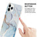 iPhone 13 Four Corners Shocproof Flow Gold Marble IMD Back Cover Case - Black