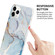 iPhone 13 Four Corners Shocproof Flow Gold Marble IMD Back Cover Case - White