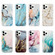 iPhone 13 Four Corners Shocproof Flow Gold Marble IMD Back Cover Case - Light Blue