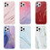 iPhone 13 Four Corners Shocproof Flow Gold Marble IMD Back Cover Case - Magenta