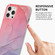 iPhone 13 Four Corners Shocproof Flow Gold Marble IMD Back Cover Case - Magenta
