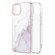 iPhone 13 Electroplating Marble Pattern Dual-side IMD TPU Shockproof Case - White 006