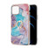 iPhone 13 Electroplating Pattern IMD TPU Shockproof Case with Rhinestone Ring Holder - Milky Way Blue Marble