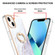 iPhone 13 Electroplating Marble Pattern IMD TPU Shockproof Case with Ring Holder - White 006