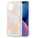 iPhone 13 mini Electroplating Splicing Marble Flower Pattern Dual-side IMD TPU Shockproof Case - Pink White