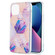 iPhone 13 mini Electroplating Splicing Marble Flower Pattern Dual-side IMD TPU Shockproof Case - Light Purple
