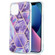 iPhone 13 mini Electroplating Splicing Marble Flower Pattern Dual-side IMD TPU Shockproof Case - Dark Purple