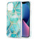 iPhone 13 mini Electroplating Splicing Marble Flower Pattern Dual-side IMD TPU Shockproof Case - Blue