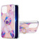 iPhone 13 Pro Electroplating Splicing Marble Pattern Dual-side IMD TPU Shockproof Case with Ring Holder - Light Purple
