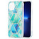 iPhone 13 Pro Electroplating Splicing Marble Flower Pattern Dual-side IMD TPU Shockproof Case - Green
