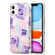 iPhone 13 Pro Electroplating Matching Marble IMD Four-Corner TPU Shockproof Case - Purple