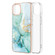 iPhone 13 Pro Electroplating Marble Pattern Dual-side IMD TPU Shockproof Case - Green 003
