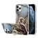 iPhone 13 Pro iPhone 13 Pro Four Corners Shocproof Flow Gold Marble IMD Back Cover Case with Metal Rhinestone Ring - Black
