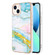 iPhone 14 Electroplating Marble Pattern Dual-side IMD TPU Shockproof Phone Case - Green 004