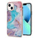 iPhone 14 Electroplating Pattern IMD TPU Shockproof Case - Milky Way Blue Marble