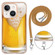 iPhone 14 Electroplating Dual-side IMD Phone Case with Lanyard - Draft Beer