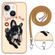 iPhone 14 Electroplating Dual-side IMD Phone Case with Lanyard - Lucky Dog