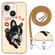 iPhone 14 Plus Electroplating Dual-side IMD Phone Case with Lanyard - Lucky Dog