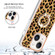 iPhone 14 Plus Electroplating Dual-side IMD Phone Case with Ring Holder - Leopard Print