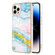 iPhone 14 Pro Electroplating Marble Pattern Dual-side IMD TPU Shockproof Phone Case - Green 004
