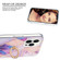 iPhone 14 Pro Electroplating Splicing Marble Pattern Dual-side IMD TPU Shockproof Case with Ring Holder - Light Purple