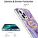 iPhone 14 Pro Electroplating Splicing Marble Pattern Dual-side IMD TPU Shockproof Case with Ring Holder - Dark Purple