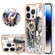 iPhone 14 Pro Electroplating Dual-side IMD Phone Case with Ring Holder - Totem Elephant