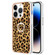 iPhone 14 Pro Electroplating Dual-side IMD Phone Case with Ring Holder - Leopard Print