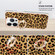 iPhone 14 Pro Electroplating Dual-side IMD Phone Case with Ring Holder - Leopard Print