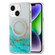 iPhone 15 Dual-side IMD Marble Magsafe Phone Case - White Green