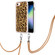 iPhone SE 2022 / SE 2020 / 8 / 7 Electroplating Dual-side IMD Phone Case with Lanyard - Leopard Print