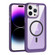 iPhone 15 Pro Max MagSafe Carbon Fiber Transparent Back Panel Phone Case - Purple