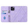 iPhone 15 Pro Max Embossed Line Leather Phone Case with Lanyard - Purple