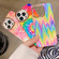 iPhone 15 Pro Max Colorful Shell Texture Marble PC + TPU Phone Case - Pink Orange