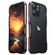 iPhone 15 Pro Max Sharp Edge Magnetic Shockproof Metal Frame Phone Case - Black Red