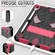 iPad 10th Gen 10.9 2022 Spider Texture Silicone Hybrid PC Tablet Case with Shoulder Strap - Black + Rose Red
