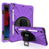 iPad 10.2 2021 / 2020 / 2019 Shockproof Colorful Silicone + PC Protective Case with Holder & Shoulder Strap & Hand Strap & Pen Slot - Purple