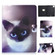 iPad Air 2022 / 2020 10.9 Electric Pressed Colored Drawing Horizontal Flip Leather Case with Holder & Card Slots & Sleep / Wake-up function - Blue Eyed Cat