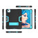 iPad Air 2022 / 2020 10.9 Contrast Color Robot Shockproof Silicon + PC Protective Case with Holder & Pen Slot - Black + Blue