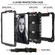 iPad Air 2022 / 2020 10.9 / Air 2022 Shockproof PC + Silicone Combination Case with Holder & Hand Strap & Shoulder Strap - Black + Black