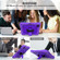 iPad Air 2022 / 2020 10.9 / Air 2022 Shockproof PC + Silicone Combination Case with Holder & Hand Strap & Shoulder Strap - Purple + Purple