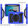 iPad Air 2022 / 2020 10.9 360 Degree Rotation PC + Silicone Shockproof Combination Case with Holder & Hand Grip Strap & Neck Strap & Pen Slot Holder - Blue