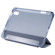 iPad mini 6 TPU Transparent Back Cover Horizontal Flip Leather Tablet Case with Three-folding Holder & Pen Slot - Blue