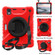 iPad mini 6 Silicone + PC Tablet Case with Strap & Holder & Pen Slot - Red + Black