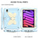 iPad mini 6 Beige PC + Silicone Anti-drop Protective Tablet Case with Butterfly Shape Holder & Pen Slot - Beige + Ice Crystal Blue