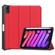 iPad mini 6 Custer Pattern Pure Color TPU Smart Tablet Holster with Sleep Function & 3-Fold Holder & Pen Slot - Red