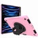 360-degree Rotating Holder Tablet Case with Wristband iPad mini 6 - Pink + Black