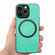 iPhone 15 Pro Max Solid Color Leather Skin Back Phone Case - Green