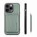 iPhone 15 Pro Max Carbon Fiber Leather Card Magsafe Phone Case - Green