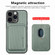 iPhone 15 Pro Max Carbon Fiber Leather Card Magsafe Phone Case - Green